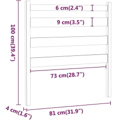 Tête de lit Noir 81x4x100 cm Bois massif de pin 818399><noscript><img width=