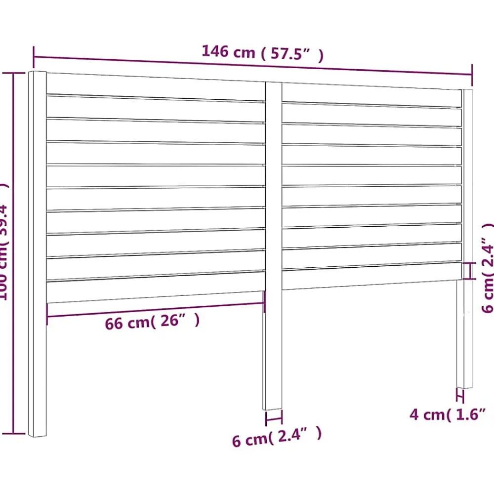 Vidaxl Tête de lit Noir 146x4x100 cm Bois massif de pin 819024* Tête De Lit