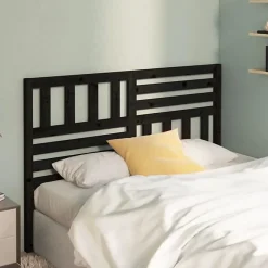 Tête de lit Noir 166x4x100 cm Bois massif de pin><noscript><img width=