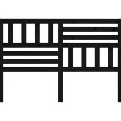 Tête de lit Noir 166x4x100 cm Bois massif de pin><noscript><img width=