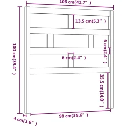 Vidaxl Tête de lit Noir 106x4x100 cm Bois massif de pin* Tête De Lit