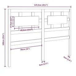 Vidaxl Tête de lit Noir 125,5x4x100 cm Bois massif de pin 818034* Tête De Lit