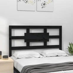 Tête de lit Noir 95,5x4x100 cm Bois massif de pin 818024><noscript><img width=