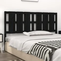 Vidaxl Tête de lit Noir 185,5x4x100 cm Bois massif de pin 818009* Tête De Lit