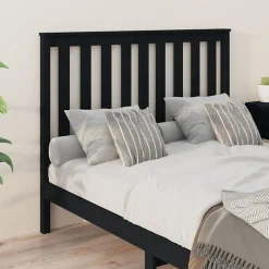 Vidaxl Tête de lit Noir 126x6x101 cm Bois massif de pin 818514* Tête De Lit
