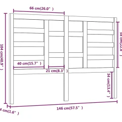 Vidaxl Tête de lit Noir 146x4x104 cm Bois massif de pin 818144* Tête De Lit