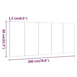 Tête de lit Sonoma gris 200x1,5x80 cm Bois d'ingénierie 816977><noscript><img width=