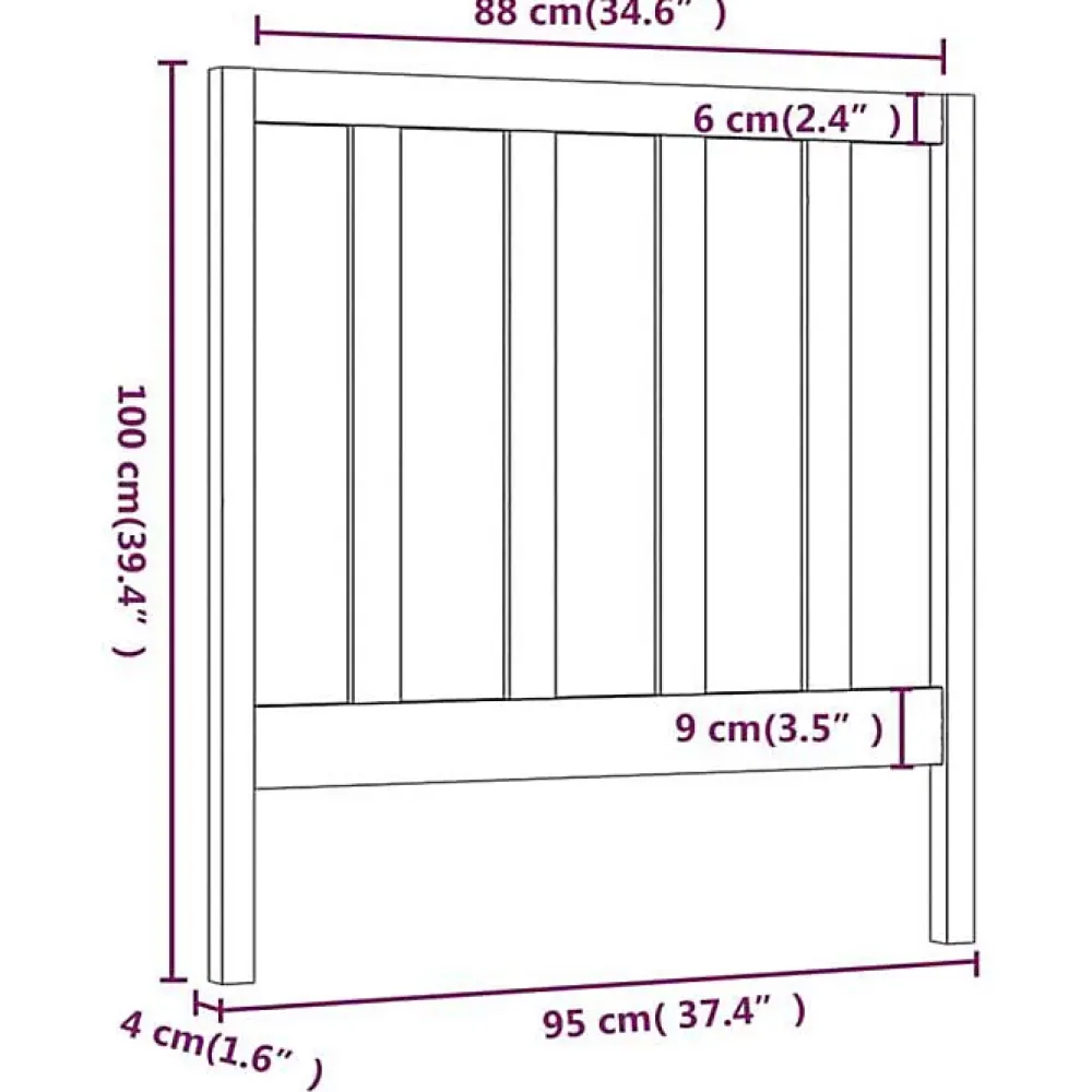 Vidaxl Tête de lit 95x4x100 cm Bois massif de pin822237* Tête De Lit