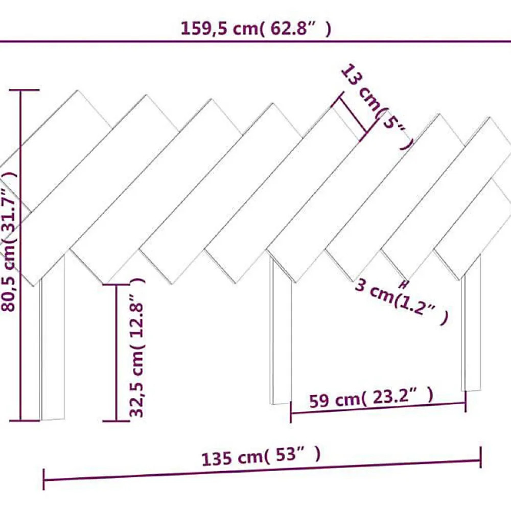 Tête de lit 159,5x3x80,5 cm Bois massif de pin 819230>Vidaxl Online