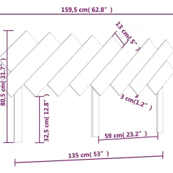 Tête de lit 159,5x3x80,5 cm Bois massif de pin 819230><noscript><img width=