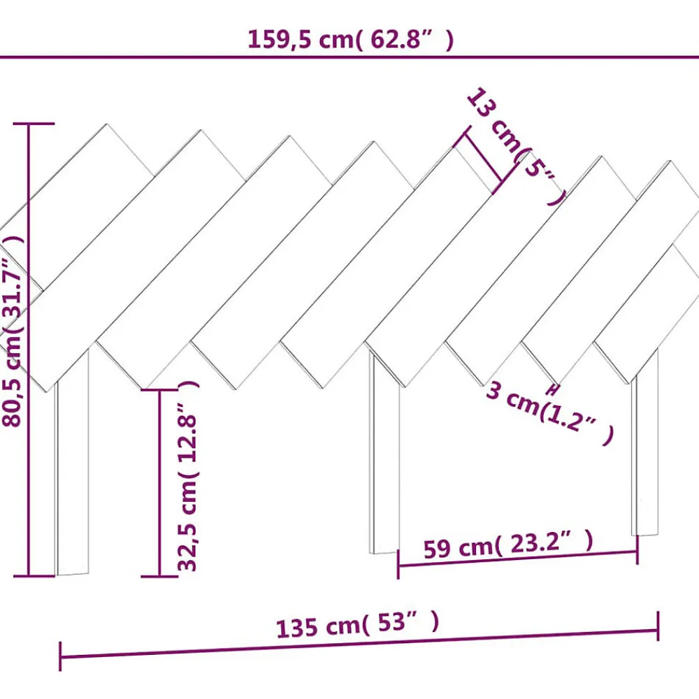 Tête de lit 159,5x3x80,5 cm Bois massif de pin 819230>Vidaxl Online