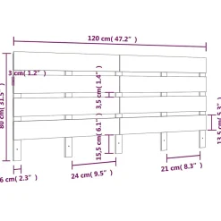 Vidaxl Tête de lit 120x3x80 cm Bois massif de pin821337* Tête De Lit