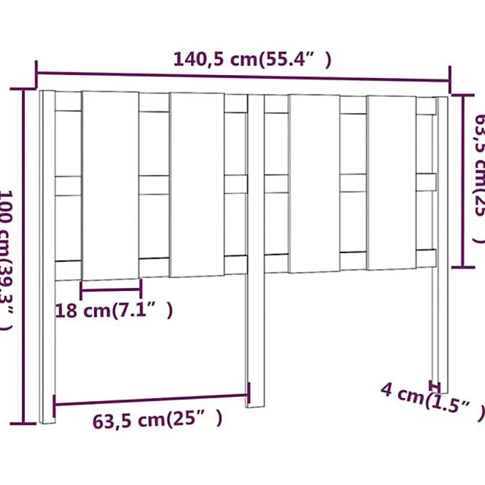Vidaxl Tête de lit 140,5x4x100 cm Bois massif de pin 817985* Tête De Lit