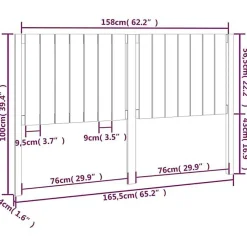 Vidaxl Tête de lit 165,5x4x100 cm Bois massif de pin 818880* Tête De Lit