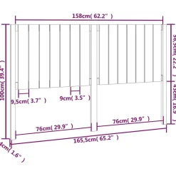 Vidaxl Tête de lit 165,5x4x100 cm Bois massif de pin 818880* Tête De Lit