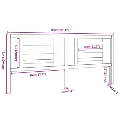 Vidaxl Tête de lit 206x4x100 cm Bois massif de pin 818840* Tête De Lit