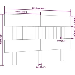 Vidaxl Tête de lit 163,5x3x81 cm Bois massif de pin 819130* Tête De Lit