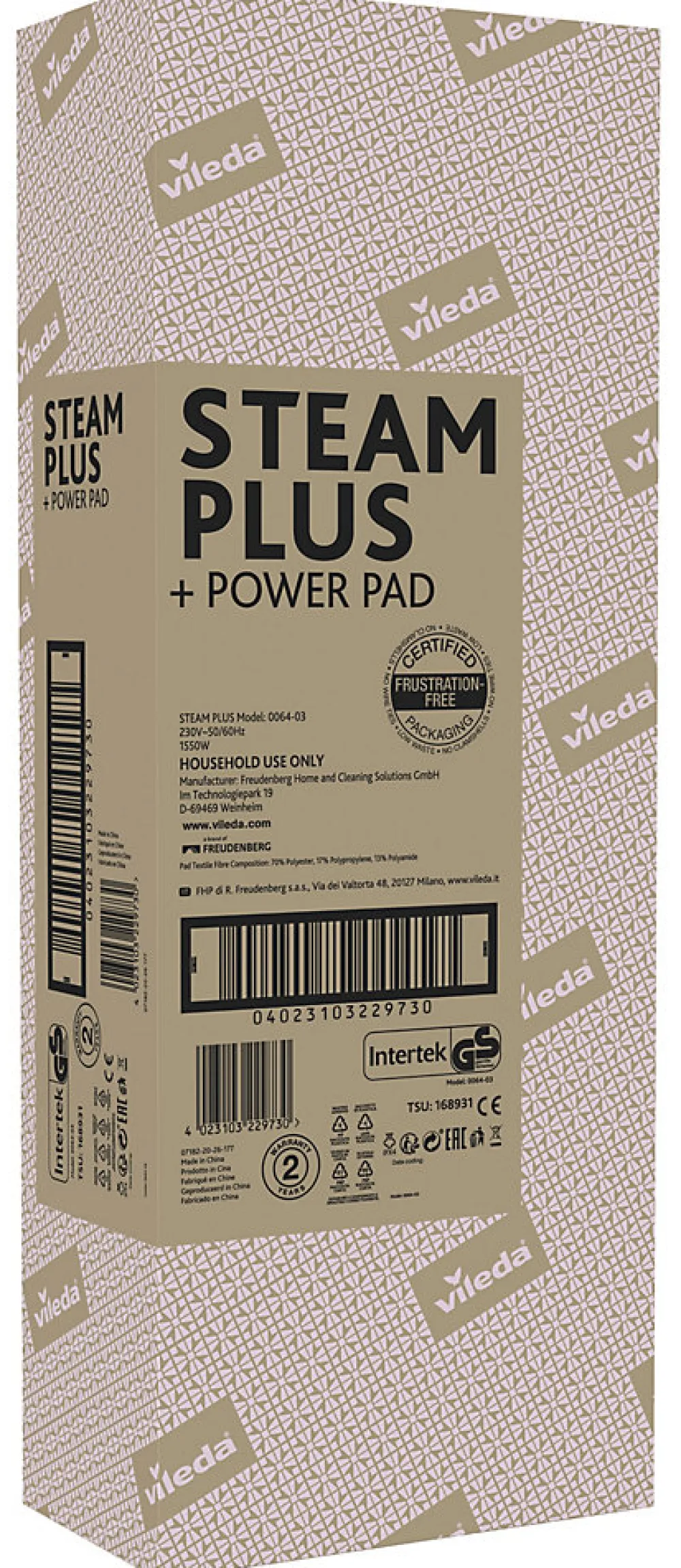 Vileda - Steam Plus Power Pad -* Balai Et Tête De Balai