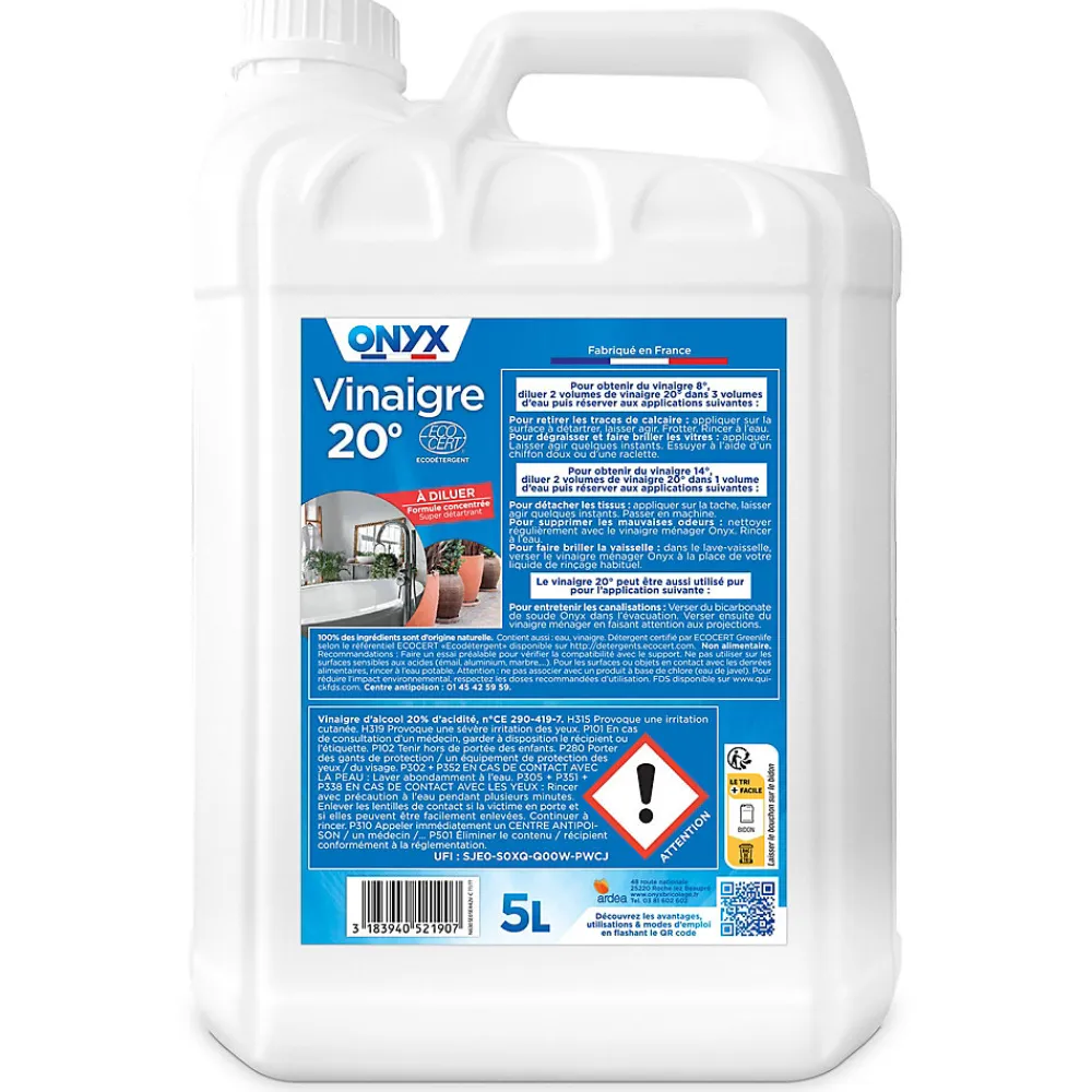Vinaigre 20° formule concentrée 5L>Onyx