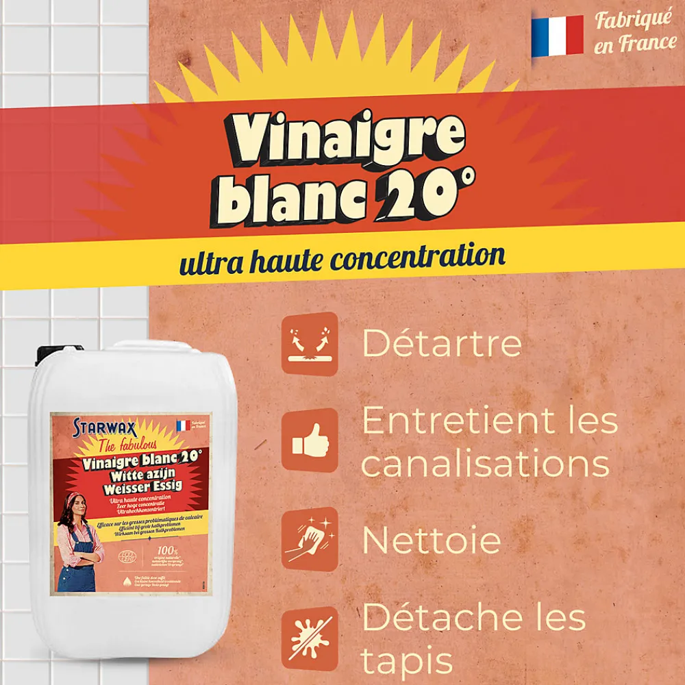 Vinaigre blanc 20° ultra haute concentration Starwax The fabulous 10L>Starwax Fabulous Hot