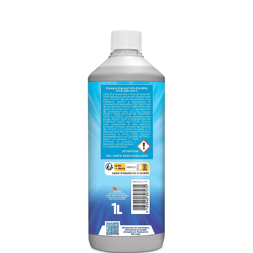 Onyx Vinaigre ménager gel concentration 14° bricolage 1L* Vinaigre Ménager
