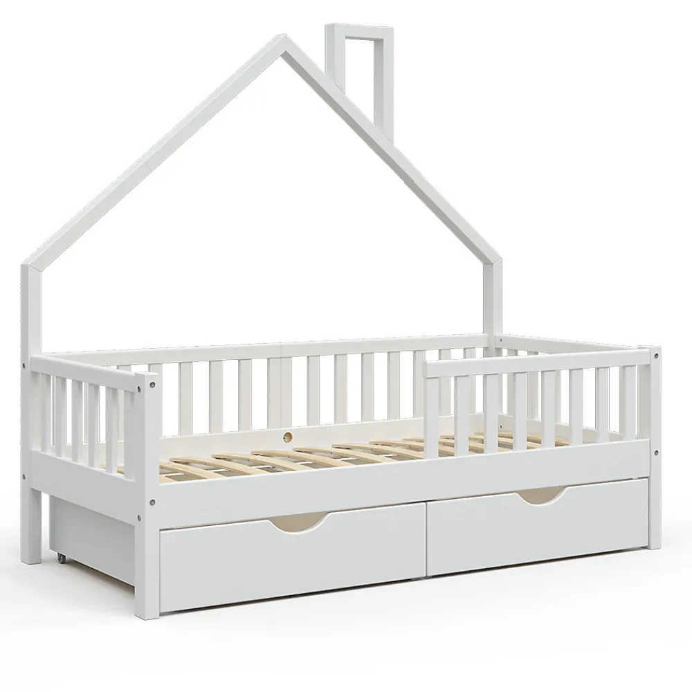 Vitalispa Lit cabane Blanc 80x160 cm avec 2 tiroirs>Vitalispa® Sale