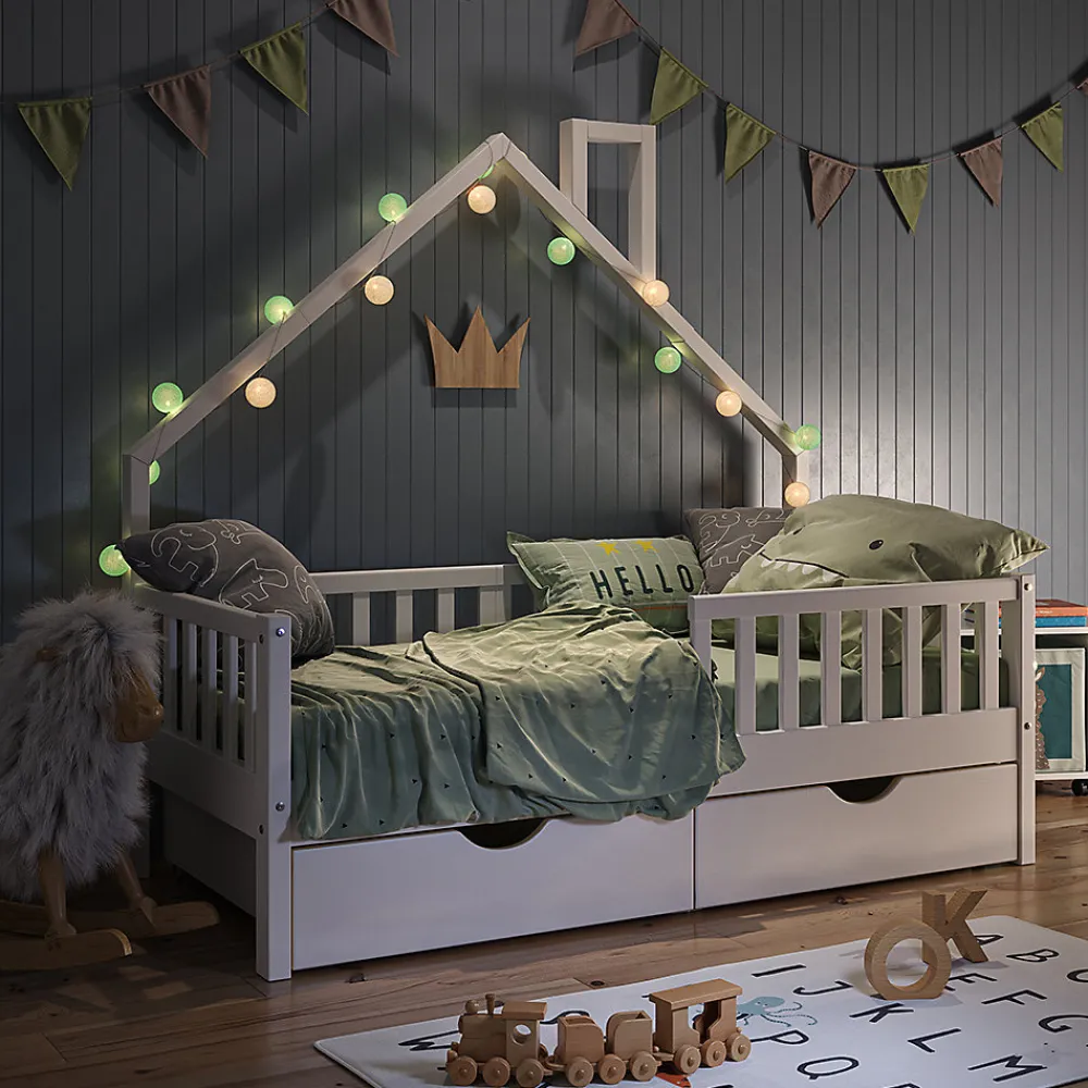 Vitalispa Lit cabane Blanc 80x160 cm avec 2 tiroirs>Vitalispa® Sale