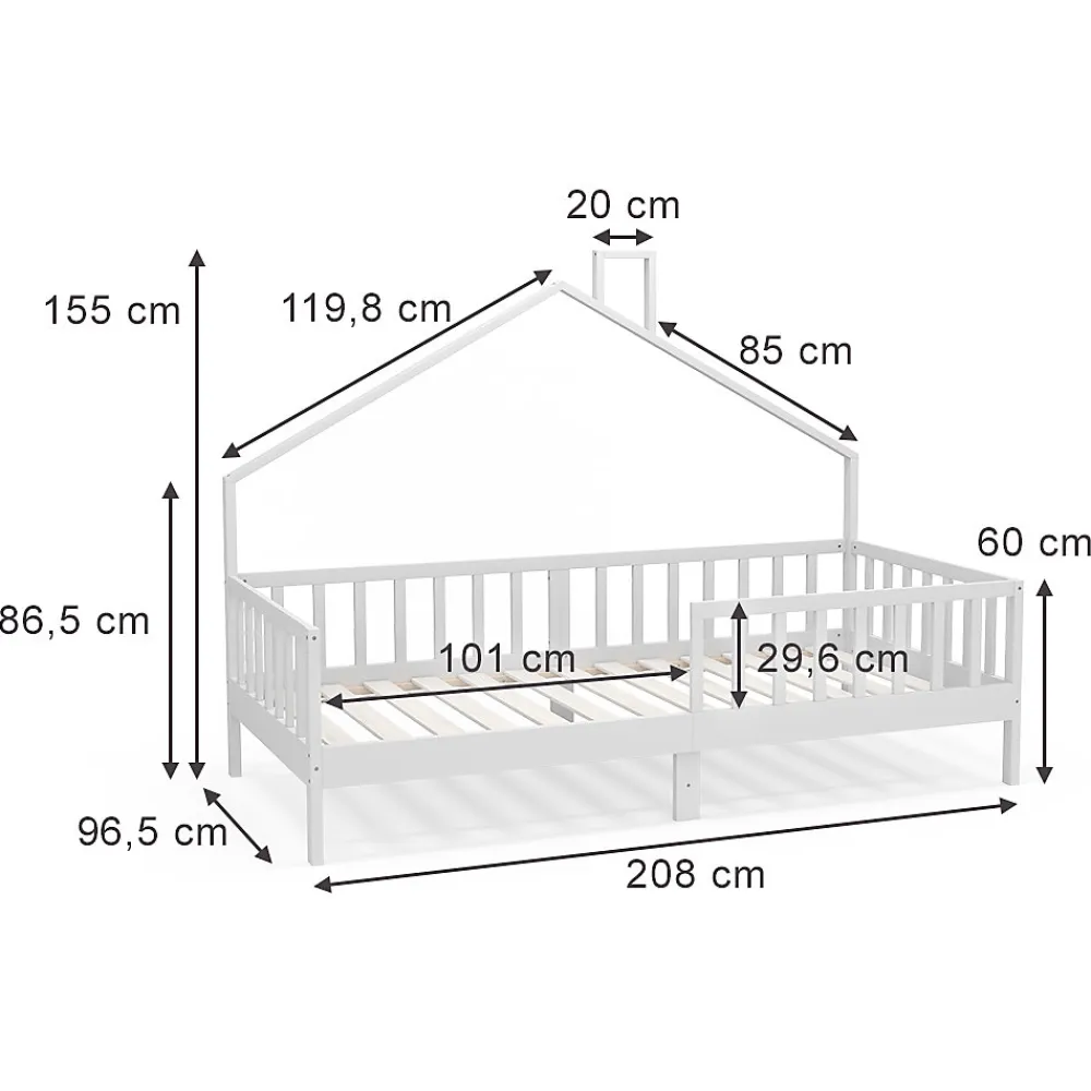 Vitalispa Lit cabane Blanc 90x200 cm>Vitalispa® Sale