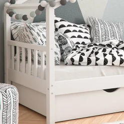 Vitalispa Lit cabane Blanc 90x200 cm avec 2 tiroirs><noscript><img width=