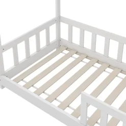 Vitalispa® Vitalispa Lit cabane Blanc 80x160 cm avec protection anti-chute*Enfant Lit Enfant