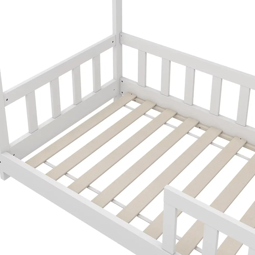Vitalispa® Vitalispa Lit cabane Blanc 80x160 cm avec protection anti-chute*Enfant Lit Enfant