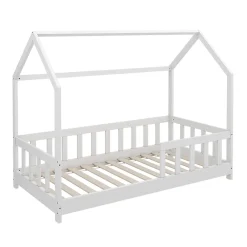 Vitalispa® Vitalispa Lit cabane Blanc 80x160 cm avec protection anti-chute*Enfant Lit Enfant