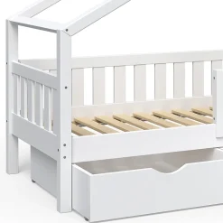 Vitalispa® Vitalispa Lit cabane Blanc 80x160 cm avec 2 tiroirs*Enfant Lit Enfant