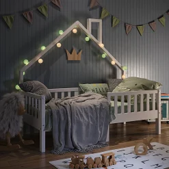 Vitalispa Lit cabane Blanc 80x160 cm avec matelas><noscript><img width=