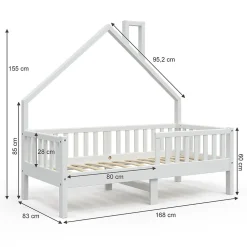 Vitalispa Lit cabane Blanc 80x160 cm><noscript><img width=