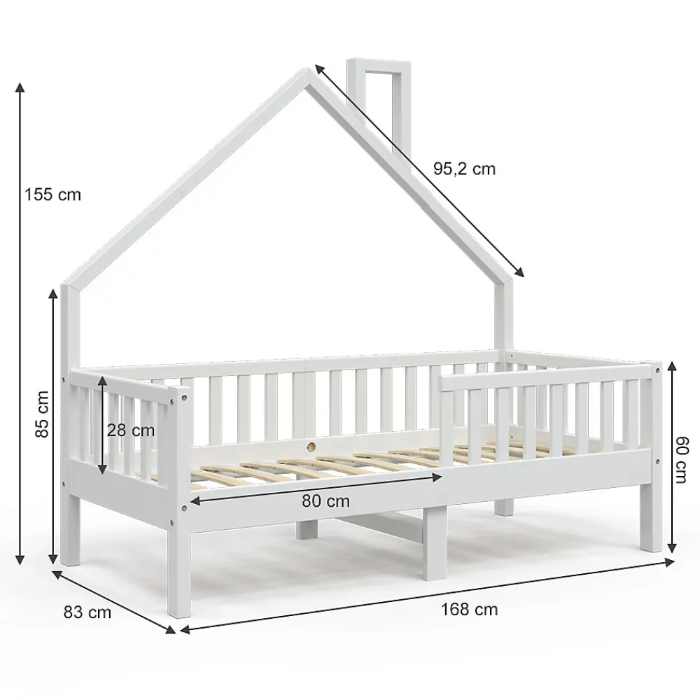 Vitalispa Lit cabane Blanc 80x160 cm>Vitalispa® New
