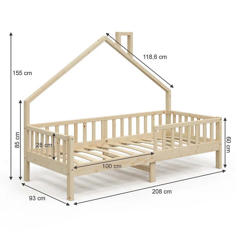 Vitalispa Lit de maison Naturel bois 90x200 cm>Vitalispa® Online