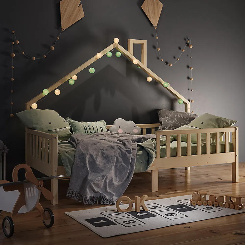 Vitalispa Lit de maison Naturel bois 90x200 cm>Vitalispa® Online