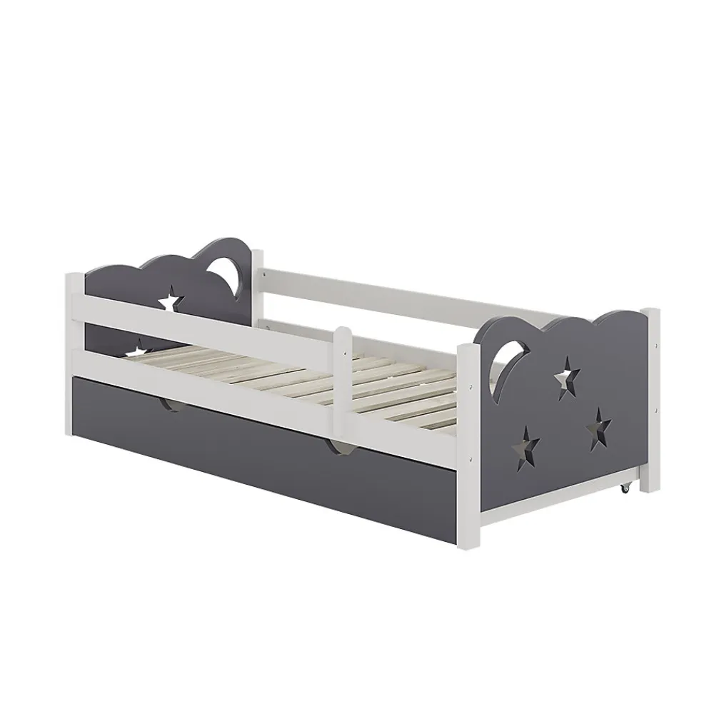 Vitalispa Lit pour enfant Gris 80x160 cm avec tiroir, sans matelas>Vitalispa® Online
