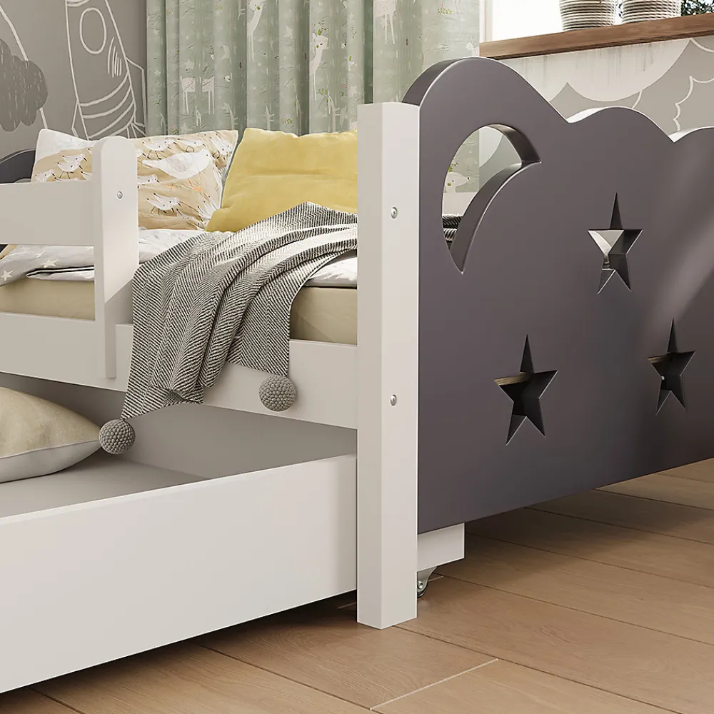 Vitalispa Lit pour enfant Gris 80x160 cm avec tiroir, sans matelas>Vitalispa® Online