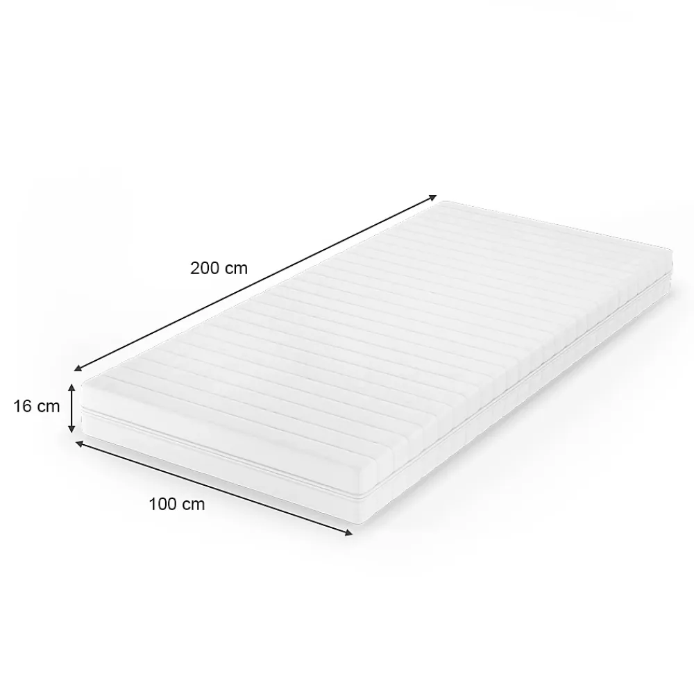 Vitalispa® Vitalispa Matelas en mousse froide Blanc 100x200cm H3 degré de dureté, 7 zones* Matelas