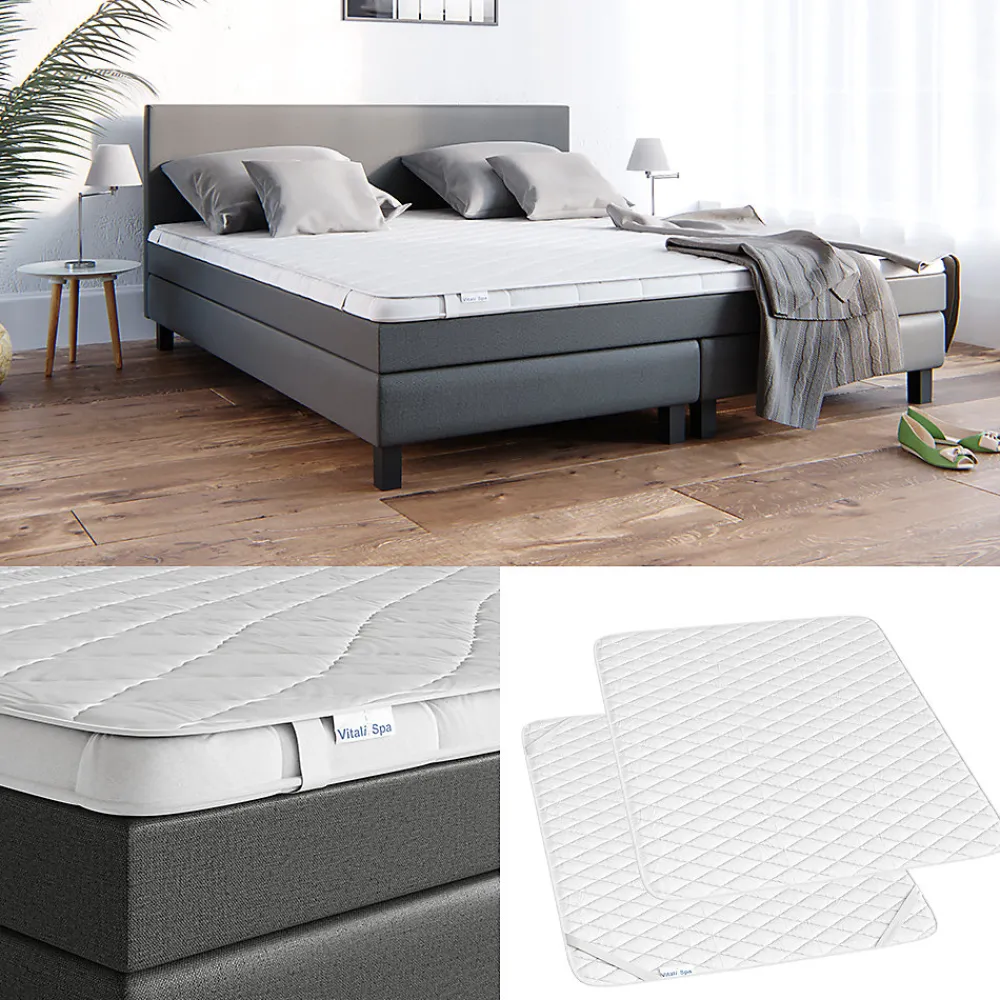 Vitalispa Protège-matelas Blanc 160x200cm Surpiqûre>Vitalispa®